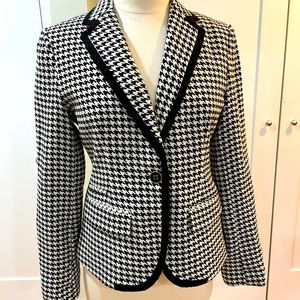 Classic fitted suit houndstooth jacket